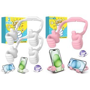 PICK ONE Thumbs Up Pink and White Cell Phone iPad Adjustable Stand NWoT